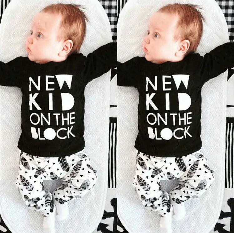Infant Newborn Baby Boys Girl Clothing Sets Boy Fashion Cotton T-shirt Pants 2pcs Outfits Set Clothes | Детская одежда и обувь