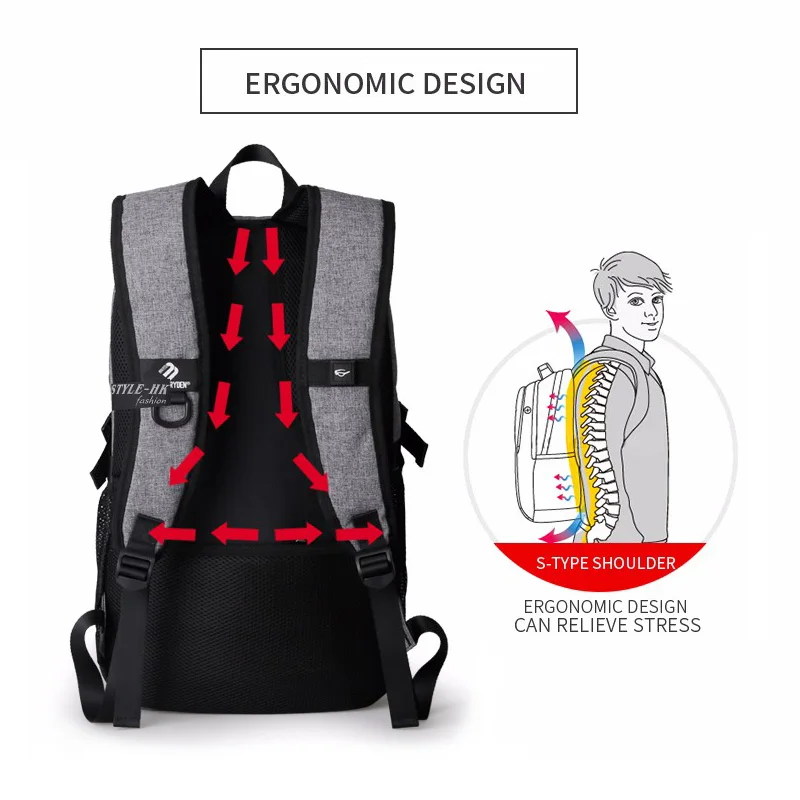 Hk 2018 новые школьные ранцы молодых Для Мужчин серый дорожные сумки большой