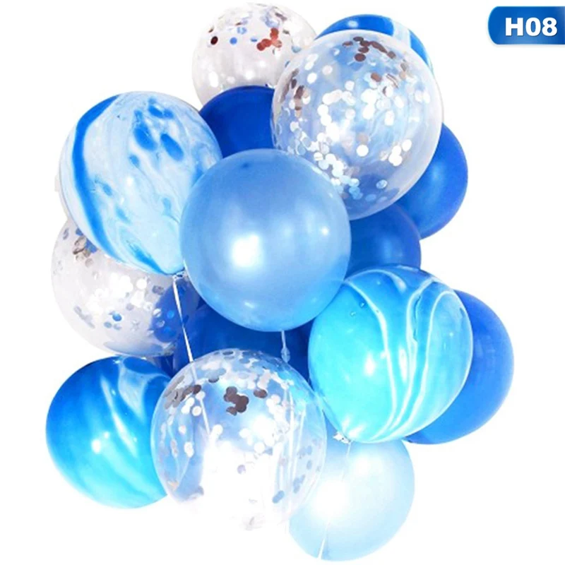 H08 15 шт. розовые/черные/золотые вечерние конфетти-шарики для свадьбы, украшения для детского душа с лентой - Цвет: H08
