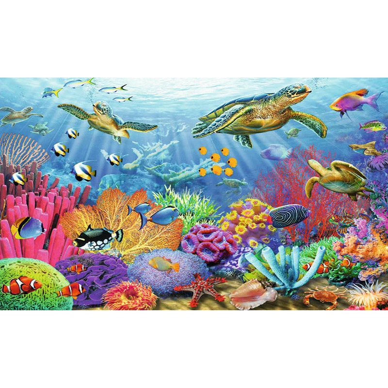 YIKEE алмазная живопись подводный мир полностью квадратная вышивка K953 | Дом и сад