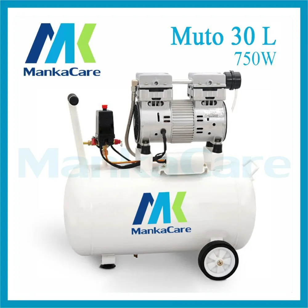 

Manka Care - 30L 750W Dental Air Compressor/Printing in Tank/Rust-Proof Chamber/Silent/Oil Less/Oil Free,/Compressing Machine