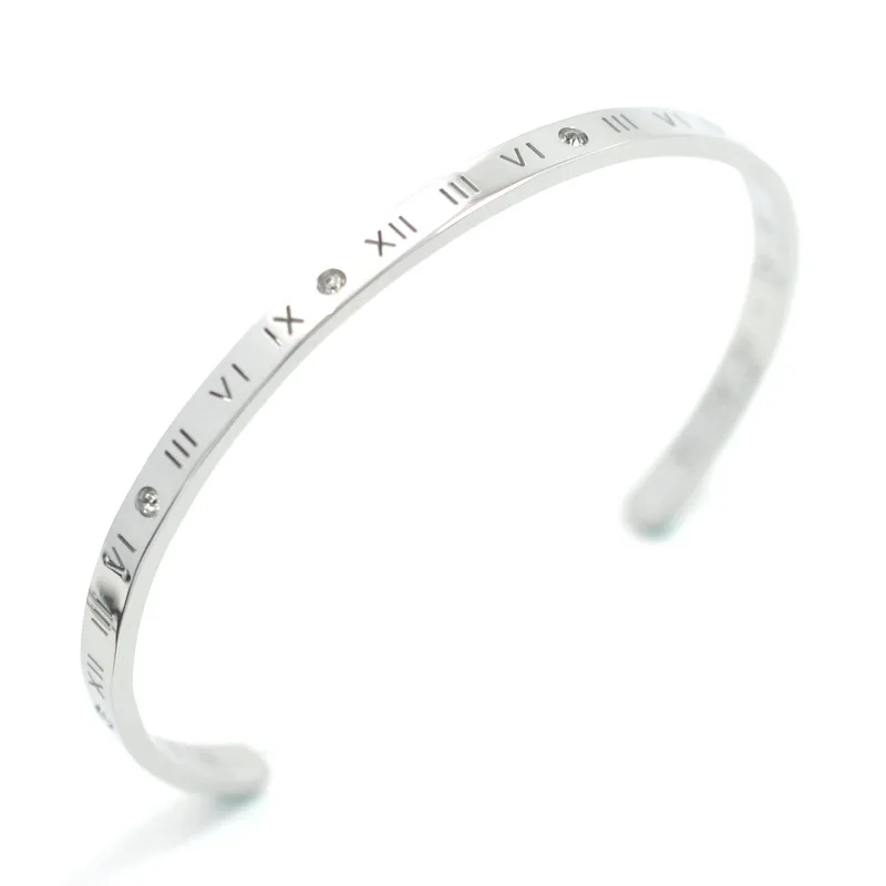 2017 титановая сталь модный браслет с римскими цифрами кристально