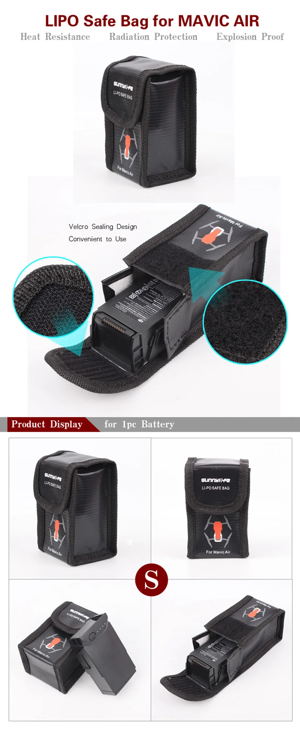 DJI Mavic Air battery Bag Защитная сумка для хранения LiPo безопасная сумка Взрывозащищенная для DJI MAVIC AIR