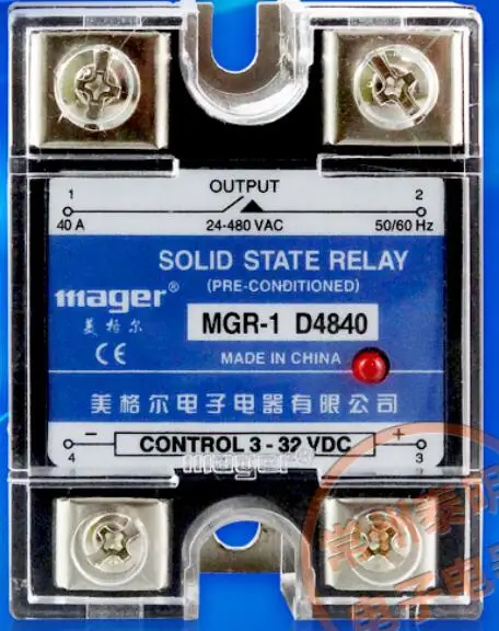 Оригинальное Однофазное твердотельное реле mager оригинальное SSD модель D4840 40 А Φ 24
