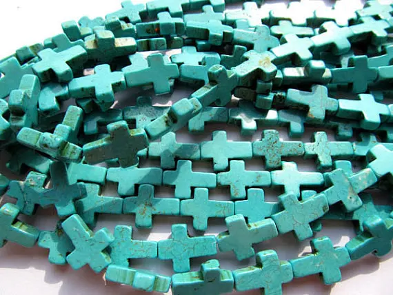 

5strands Howlite Turquoise stone cross pendant rianbow mixed wholesale loose beads 10x14 12x16 13x18 15x20 18x25mm