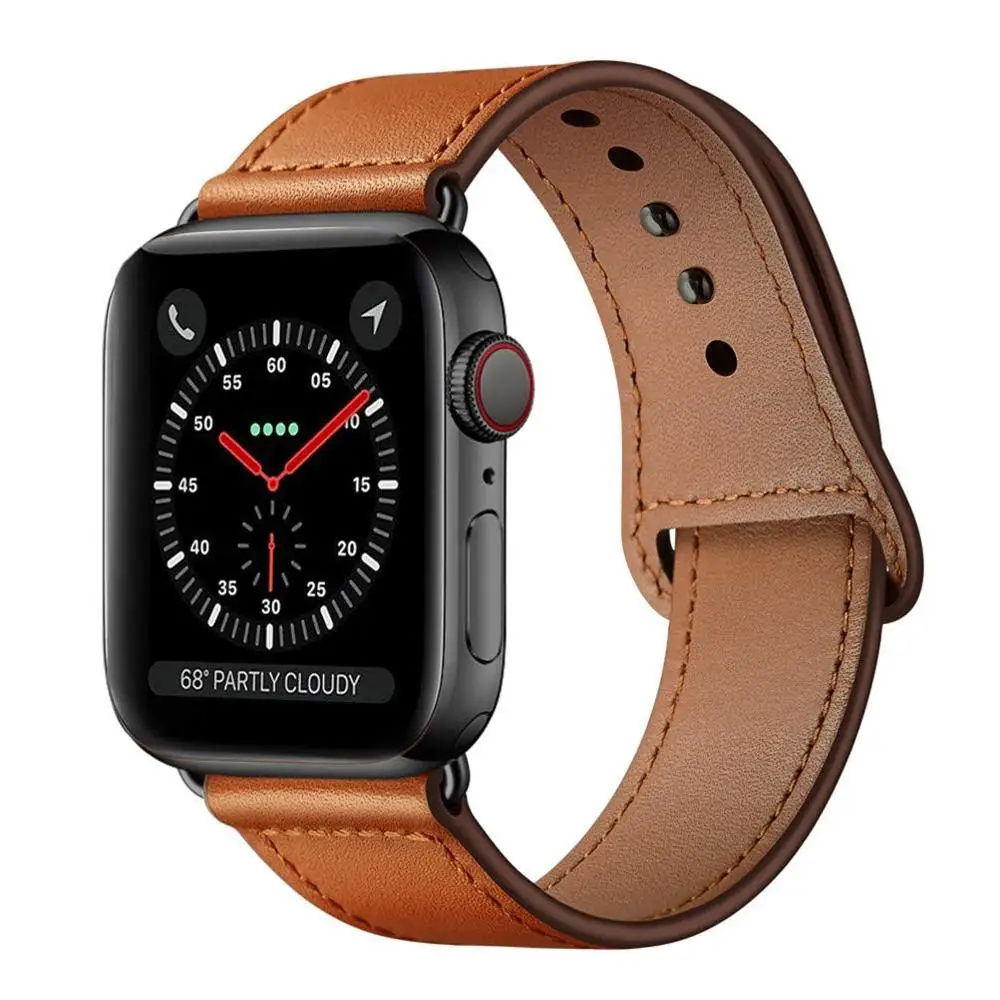 Brown Кожаный ремешок для наручных часов Apple Watch 38 мм 40 мм 42-44 мм, Apple Watch сменный Ремешок Браслет для наручных часов iWatch, браслет Series 5/4/3/2/1 - Цвет ремешка: Brown