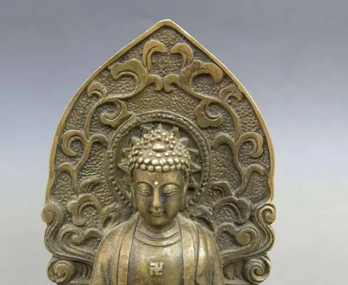 Китайская латунная Медная скульптура буддизма шакии Мани Будды лотоса | Дом и сад