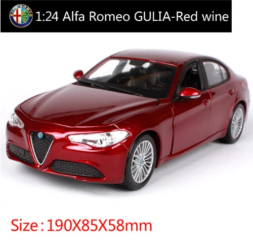 Красный Новое поступление Maisto Bburago 1:24 Alfa Romeo GULIA модель спортивного автомобиля литая модель автомобиля игрушка для детей подарки с коробкой - Цвет: Красный
