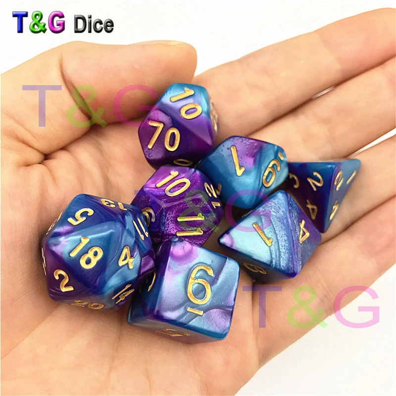 Двойной цвет, 12 цветов смешанные кости DND игрушки взрослые дети пластиковые кубики специальный день рождения для DnD, RPG, настольная игра, в подарок