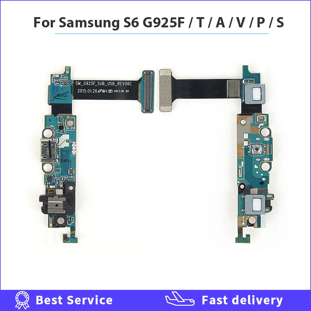 

USB-порт для зарядки для Samsung S6 Edge G925F G925T G925V G925P G925A G925S гибкий кабель для микрофона запасные части для S6 edge