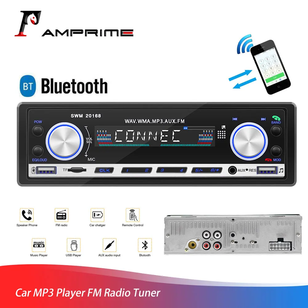 AMPrime Автомобильный MP3 плеер FM радио тюнер 3 'Ƈ din Авторадио AUX вход USB зарядка