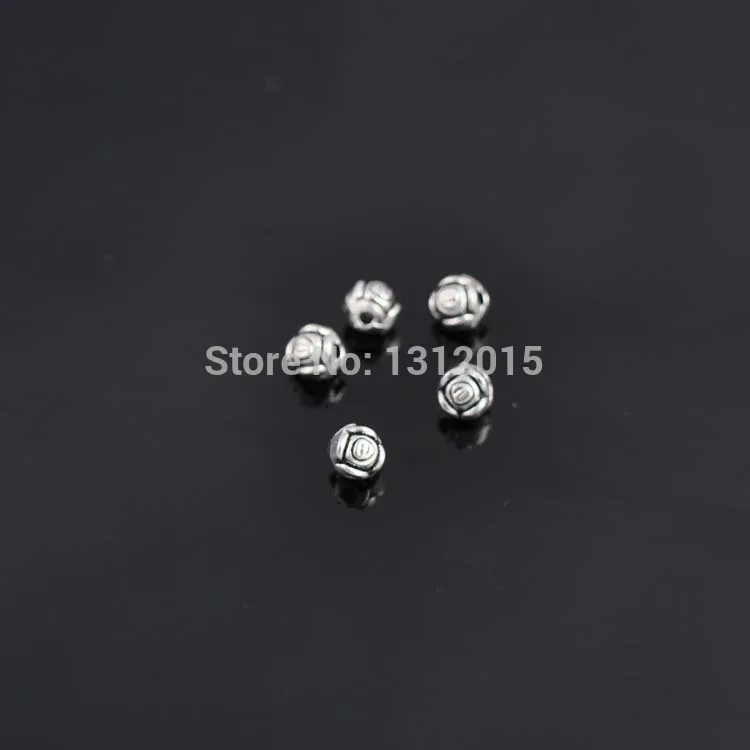 Оптовые Бусины Круглый Шарм в античном стиле Серебристые бусины-вставки из