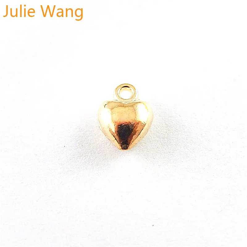 10-50 шт. KC золотого цвета модные маленькие бусины в форме сердца для подвесок