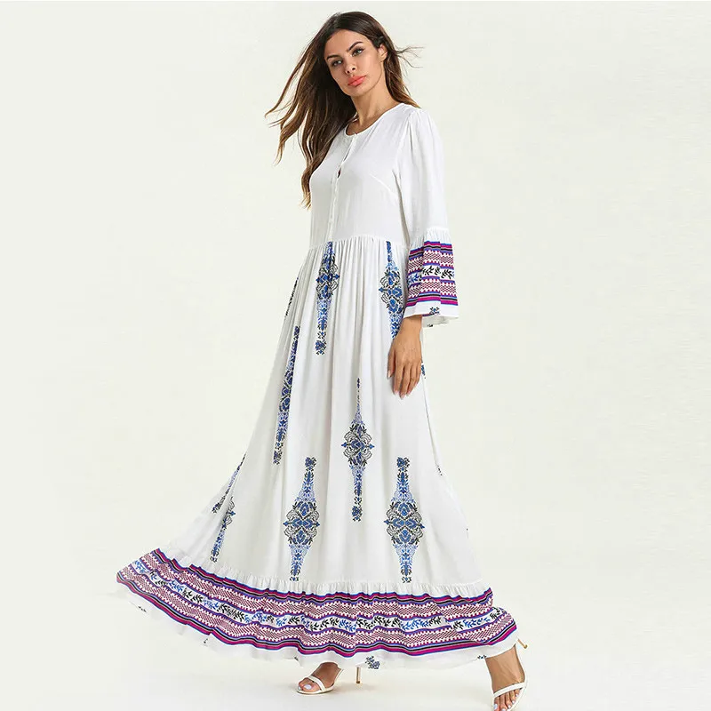 Vestidos мусульманское Длинное Макси платье Abaya Caftan Marocain Турецкий Арабский Кафтан