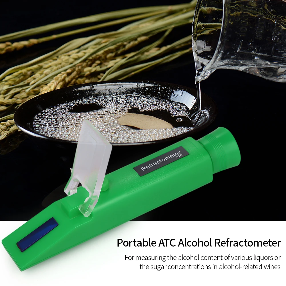 Portable ATC Alcohol Refractometer Handheld Refratometer Liquor Volume Percent Tester with 0-80% Measuring Range | Инструменты