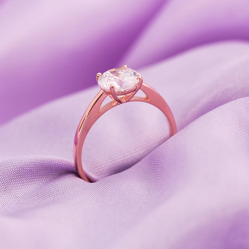 Silverwill ослепительное Стерлинговое Серебро 925 пробы 2ct кольцо из розового золота обручальное кольцо для одного и только любовь подарок для женщин