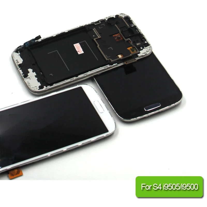 i9505 i9500 LCD For Samsung Galaxy S4 Screen with Touch Display Digitizer frame Assembly Mobile Phone White Dark Blue | Мобильные