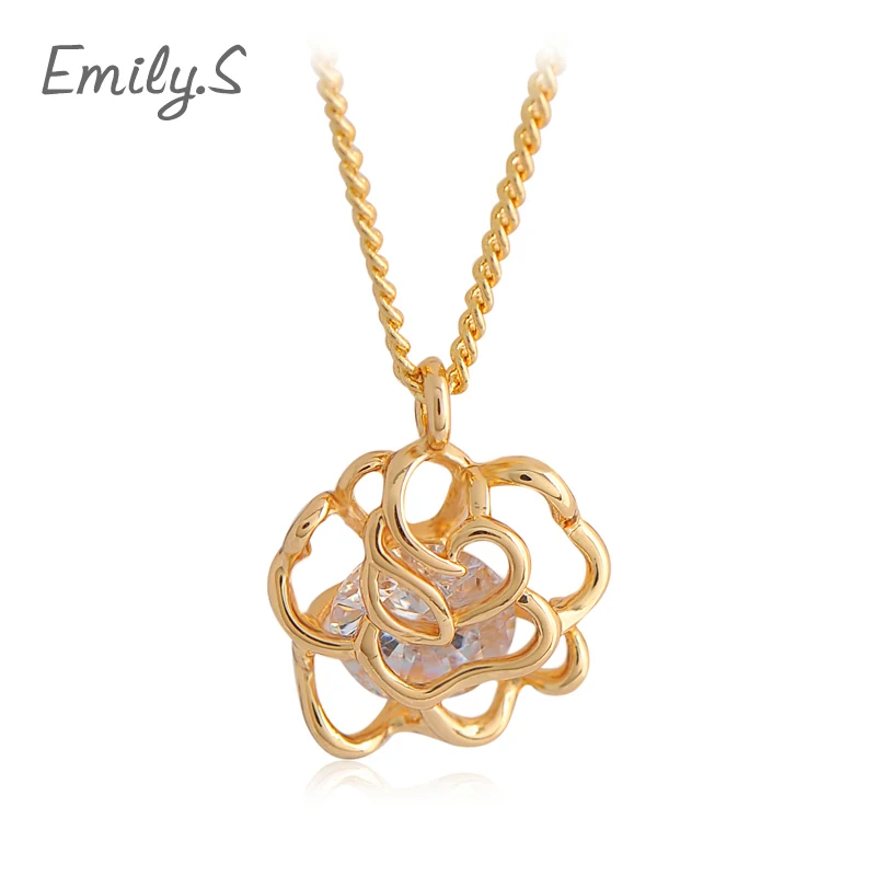 Мода Кубического Циркония Романтический Женщины Ожерелья Сердца 45 Звено Цепи