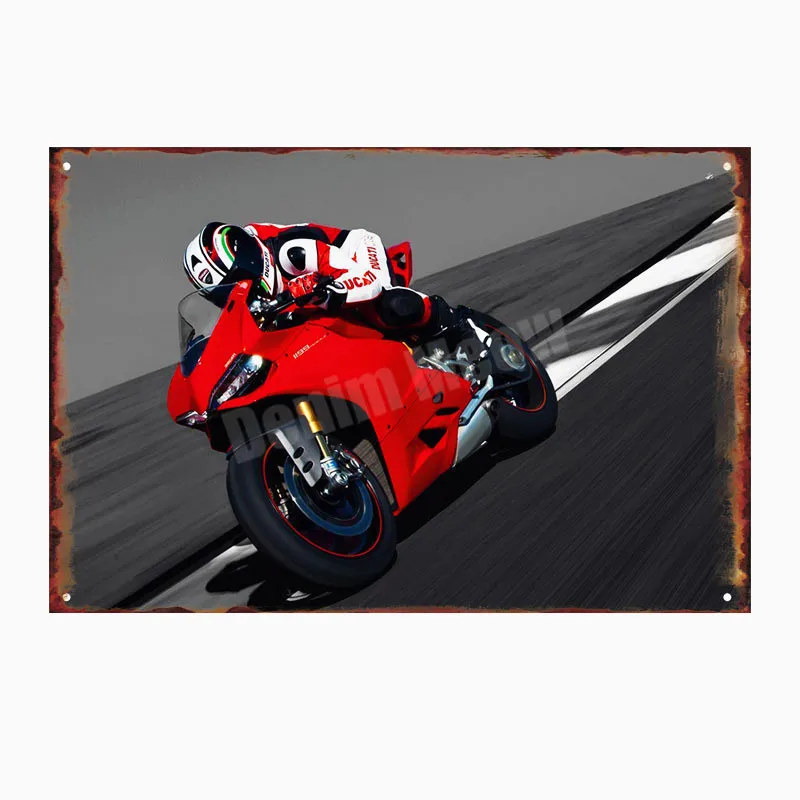 R Ducati Corse табличка винтажная металлическая жестяная вывеска для паба бара гаража декоративная пластина для мотоцикла железная живопись мотор настенные художественные наклейки N280 - Цвет: R