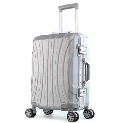 frost silver frame Новые дорожные чемоданы с алюминиевой рамой viagem com rodinhas багаж на колесиках - Цвет: frost silver frame