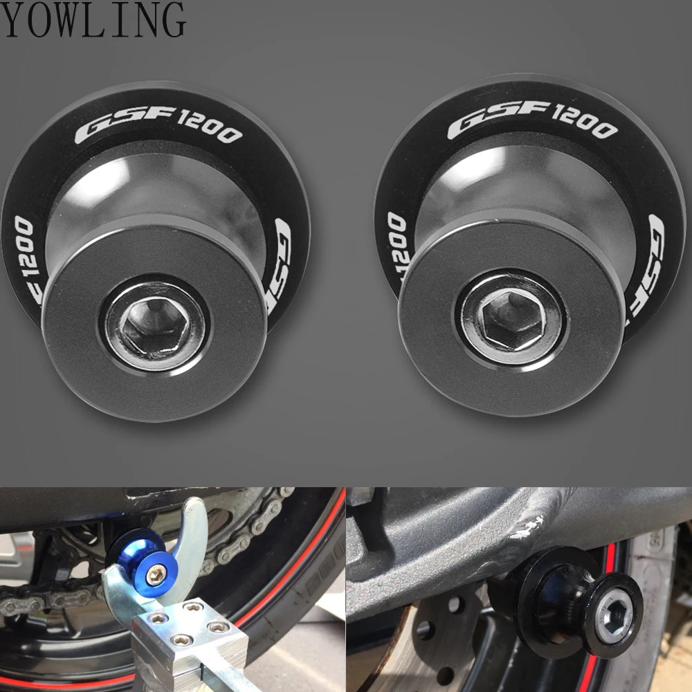 Мотоциклетные CNC алюминиевые шпули M8 Swingarm ползунок подставки винты для Suzuki GSF1200