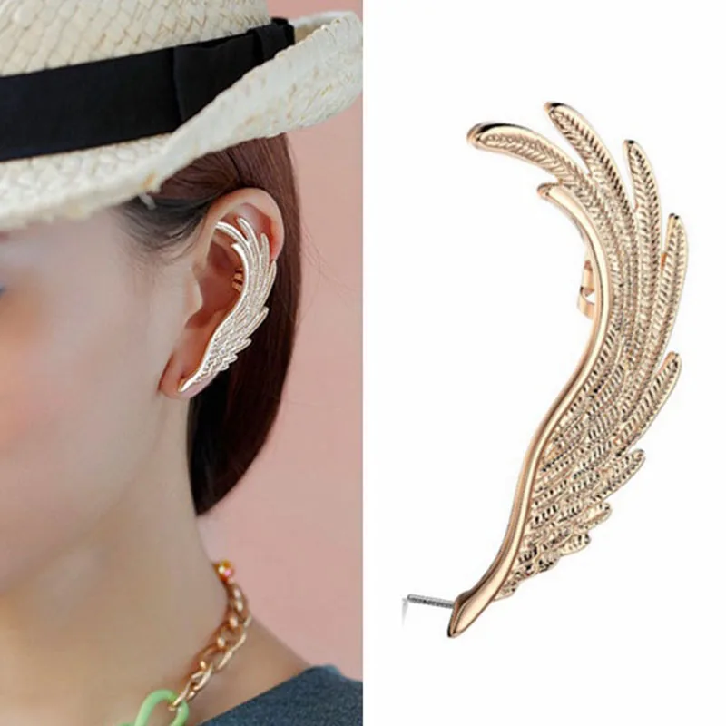 1PC New Gold Angel Wing Earcuff Stud Wrap Earrings Fashion Women Ear Cuff Left Gifts for Her | Украшения и аксессуары