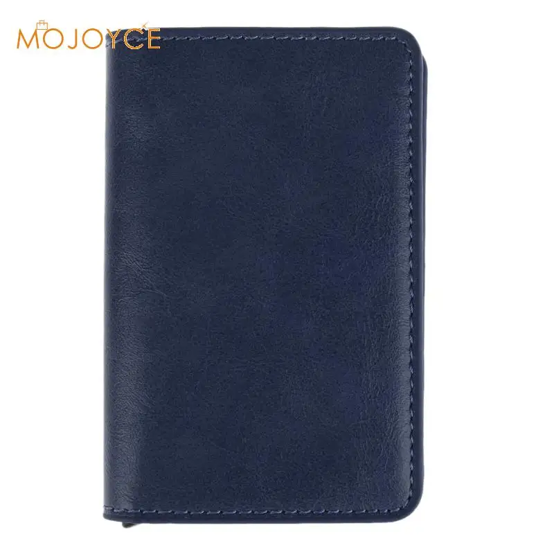 Dark Blue Твердый ID металлический держатель для кредитных карт, Высококачественная алюминиевая искусственная кожа с примесями, визитные кредитные карты, кошельки 100X70X15 мм - Цвет: Dark Blue