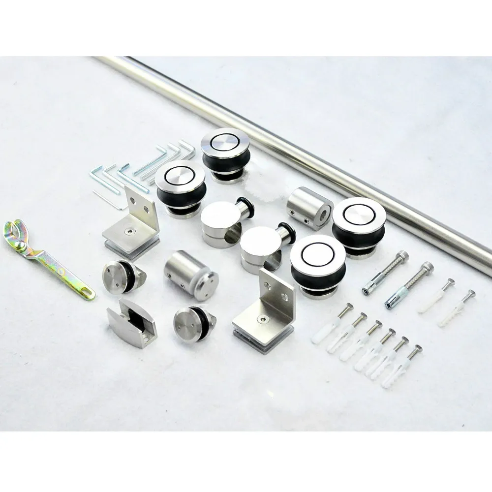 Прямоугольная обводная бескаркасная Раздвижная стеклянная дверь для душа 5