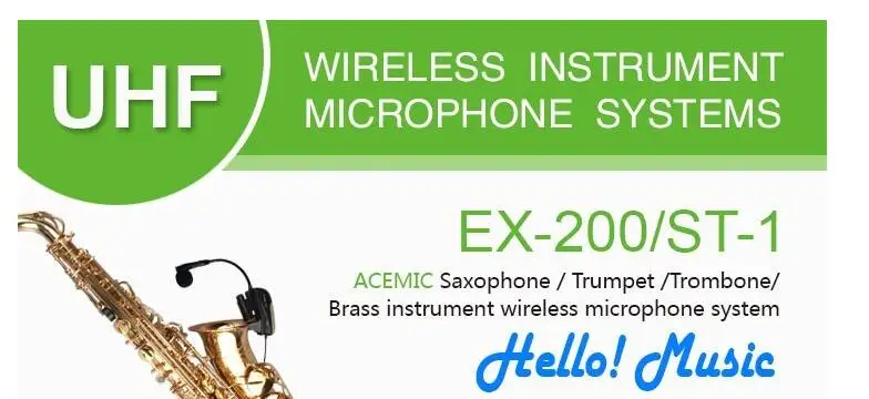 ACEMIC EX-200/ST-1 беспроводной саксофонный микрофон, музыкальный инструмент усилитель микрофон