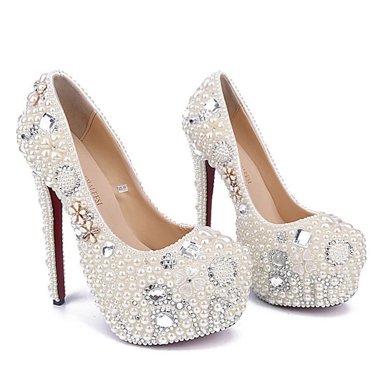 Обувь с украшением в виде кристаллов Новинка 2019 года Свадебная обувь для невесты