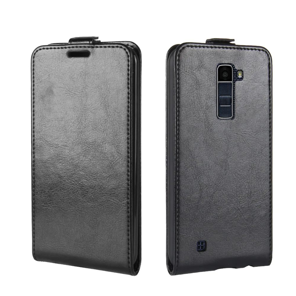 Роскошный чехол для телефона LG K10 откидная задняя крышка из искусственной кожи