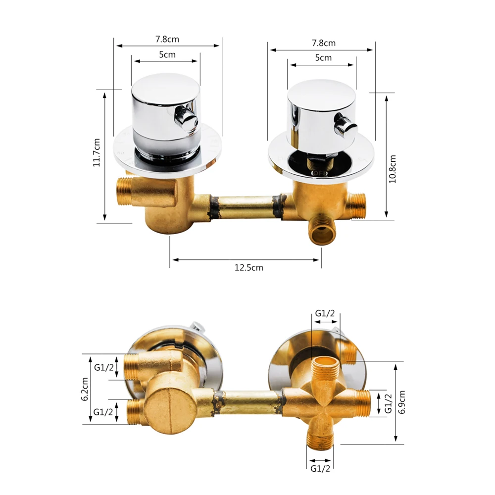 vagsure 2345ways outlet brass mixing valve diverter thermostatic shower faucets tap temperature mixer control screw bathroom free global shipping
