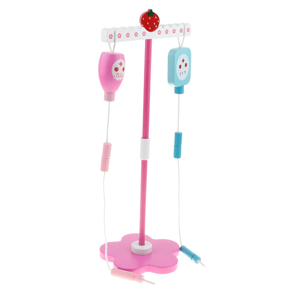 

Wooden Strawberry Hospital Drip Stand Doctor & Nurse Kits Kids Pretend Role Play Educational Toy