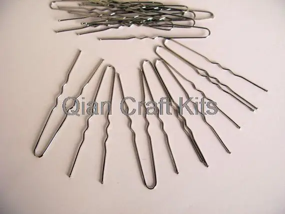

300pcs Silver Gray Metal Hair Pins hair stick for diy jewelry finding 2.5" lead and nickle free