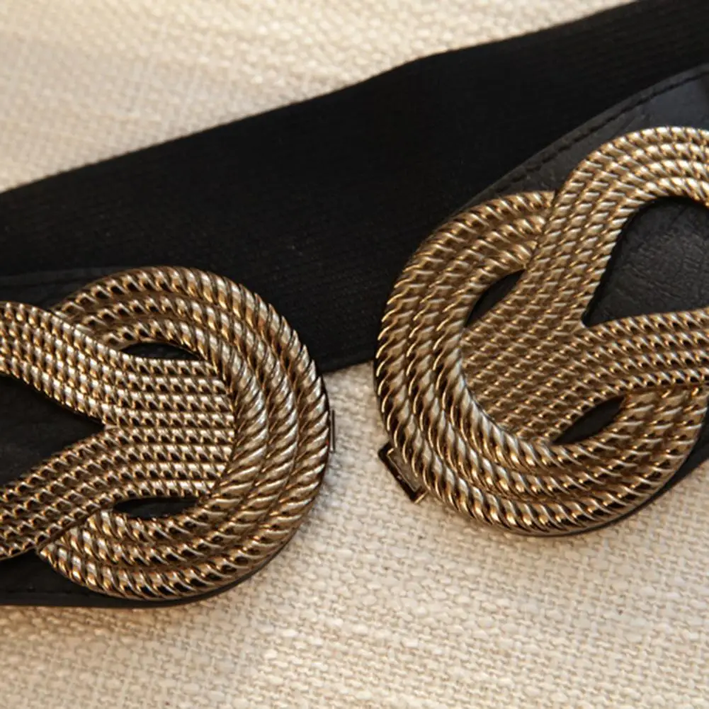 Эластичный ремень для широкой талии женский широкий пояс декоративные элементы