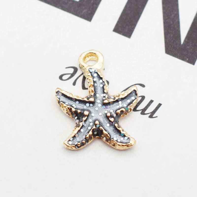 Starfish Gray 10 шт., сплав, звезда, ракушка, подвеска, орнамент, женские серьги, ожерелья, ювелирные изделия, материал, сделай сам, ручная работа, одежда, украшения, принадлежности - Цвет: Starfish Gray