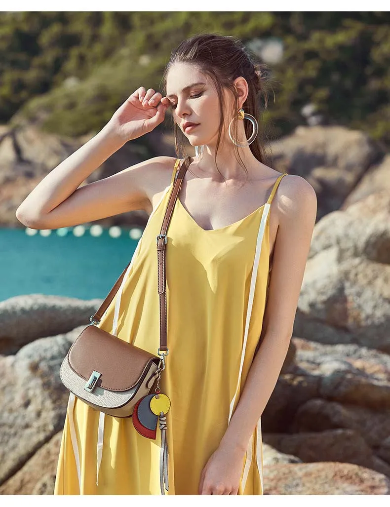 ALNEED Luxury Handbags Women Bags Designer Genuine Leather Saddle Bag Shoulder Bags Ladies Clutch Purses Crossbody Bag