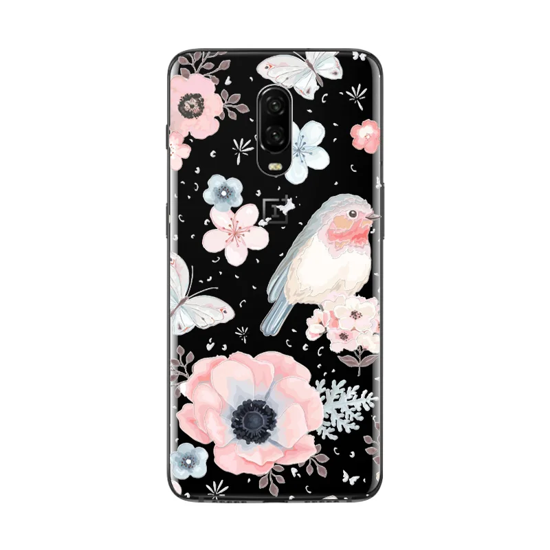 Soft Flexible Silicone Gel Lace For Oneplus 6T Case Cover 3D Relief 6.41 inch Capa 1+6T |