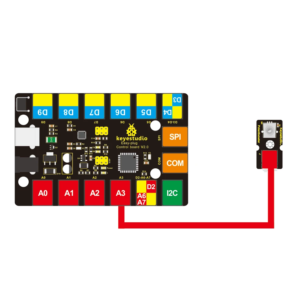 Keyestudio RJ11 EASY plug аналоговый модуль датчика поворота для Arduino STEAM|Аксессуары