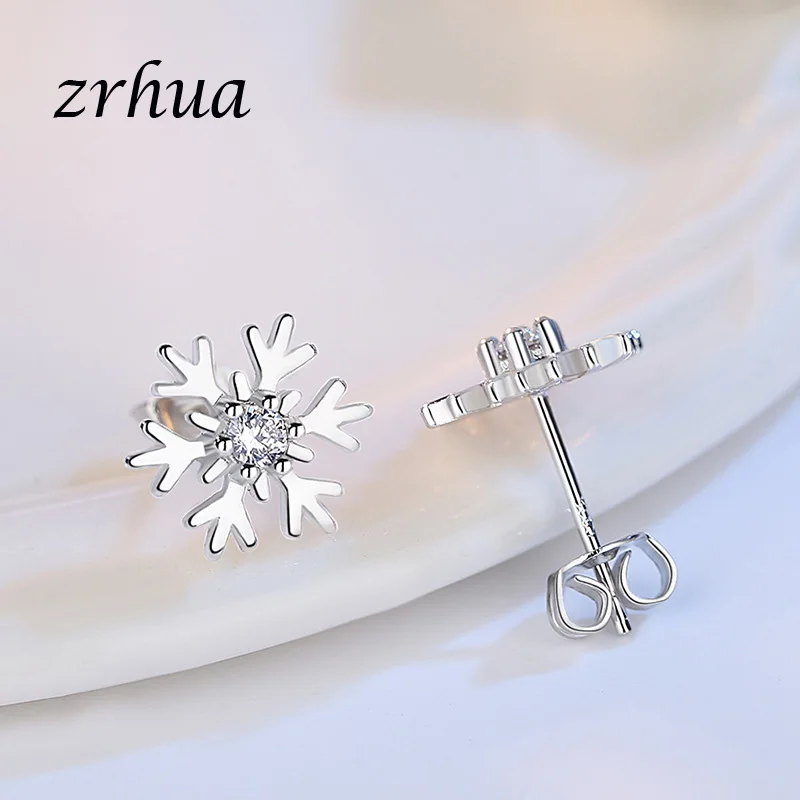 ZRHUA 925 стерлингового серебра серьги ювелирные изделия крошечные CZ проложить