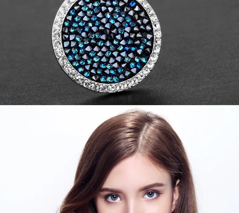 Cdyle Blue Gem женские украшенные кристаллами женские круглый в винтажном и ретро стиле Вечерние геометрические металлические классические новые