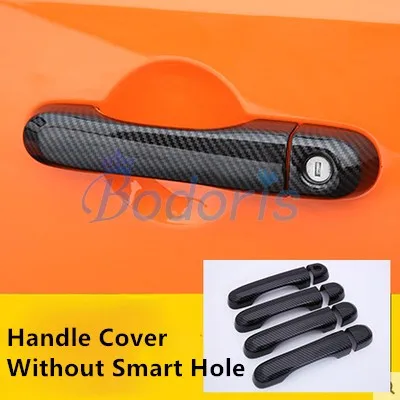 without smart hole Цветной светильник из углеродного волокна для противотуманной фары, боковое зеркало, дворник, Дневной светильник, крышка с ручкой, рамка, панель для автомобиля, Стайлинг для Jeep Renegade, аксессуары - Цвет: without smart hole