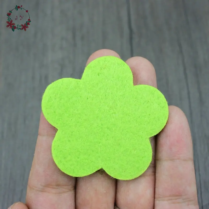 100 шт./лот 5 см Ткань Войлок пять лепестков в форме цветка сливы аппликация виде