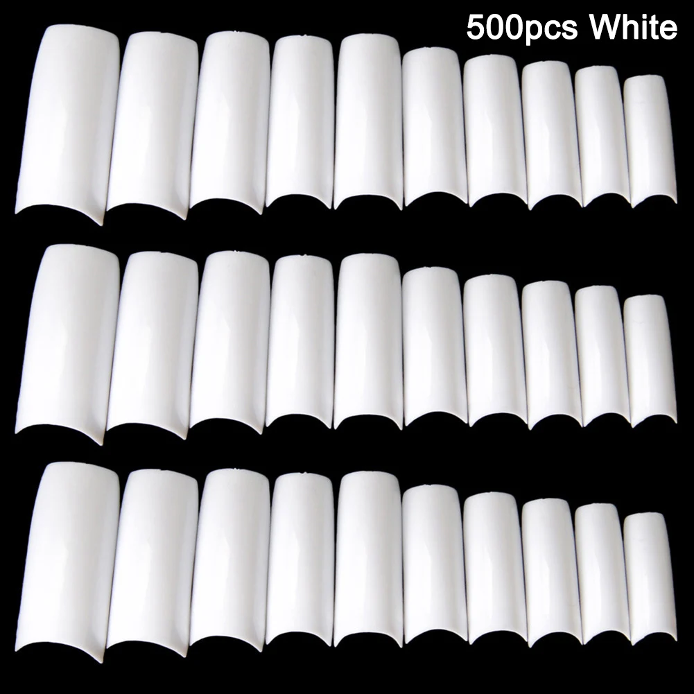 500pcs White 100/500 шт ногтей половинные французские накладные ногти для дизайна ногтей, акриловые УФ-гелевые маникюрные наконечники@ ME88 - Цвет: 500pcs White