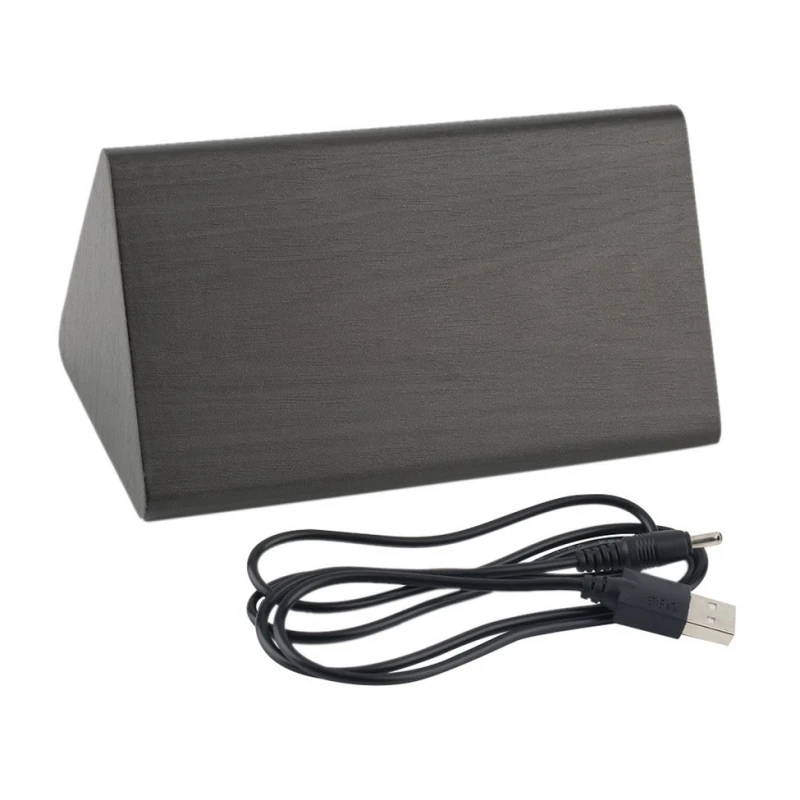 Sound Control Triangle Wooden LED Alarm Clock Digital Thermometer Calendar Black Wood | Дом и сад