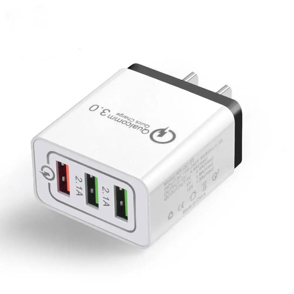 US Black Adapter Универсальный 3 порта Быстрая быстрая зарядка QC3.0 USB концентратор настенное зарядное устройство адаптер ЕС США штекер для samsung Apple iphone Xiaomi huawei - Цвет: US Black Adapter