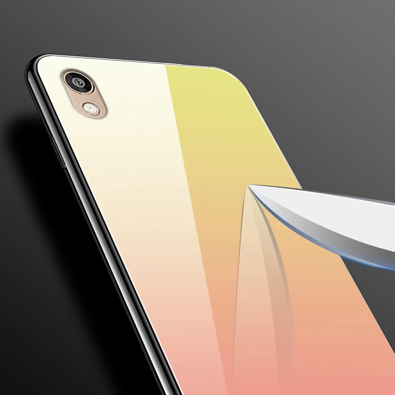 For Honor 8S Glass Case Huawei Honor 8S Case Tempered Gradient Hard Cover Phone Case on For Huawei Honor 8S KSE-LX9 8 S Honor8S