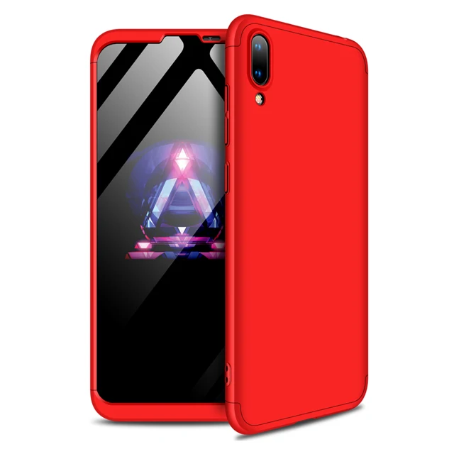 Красный Koosuk 3-в-1 чехол-накладка для huawei Y7 ПК Жесткий матовый защитный чехол для huawei Y7 Pro Y7 Prime чехол для телефона чехол Funda - Цвет: Красный