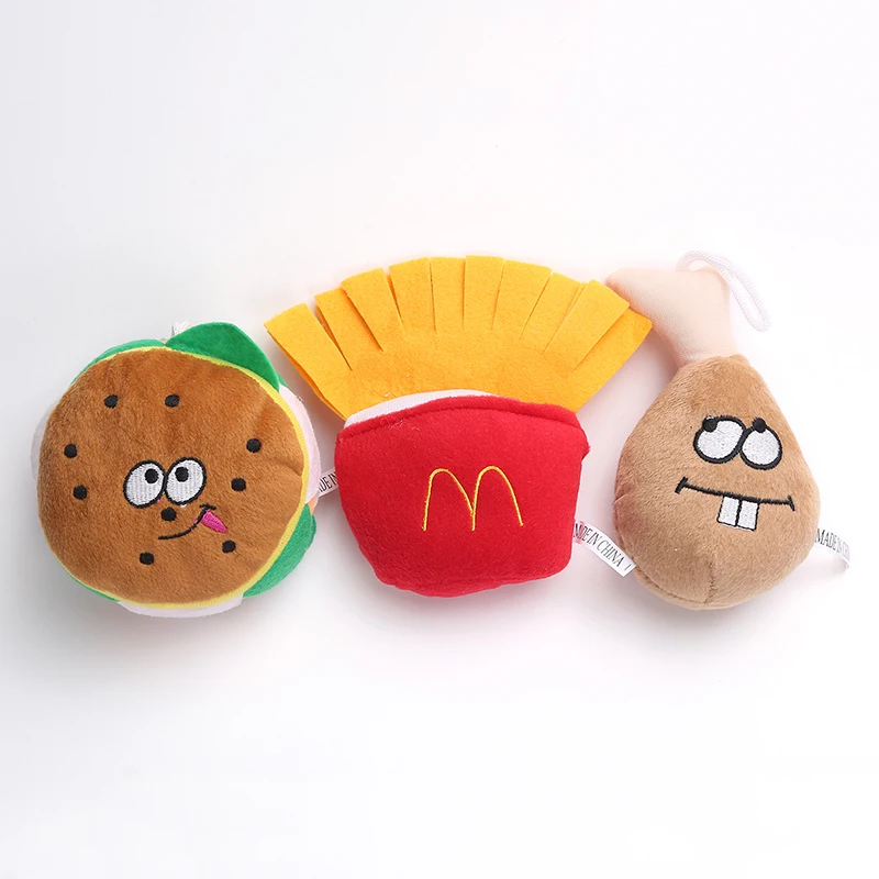 Новые вкусные Еда дизайн игрушки для домашних собак жевательная игрушка-пищалка для щенков писк Поющая плюшевая игрушка для маленьких собак кошки Чихуахуа Мопс товары для животных