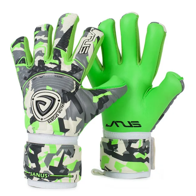 Green With Gray Профессиональные футбольные перчатки вратаря Finger Shield Gauntlets 4 мм уплотненные контактные латексные футбольные вратарь перчатки Goal ketter перчатки - Цвет: Green With Gray